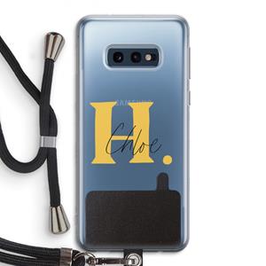 CaseCompany Amber Script: Samsung Galaxy S10e Transparant Hoesje met koord