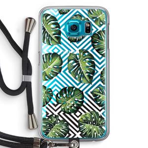 CaseCompany Geometrische jungle: Samsung Galaxy S6 Transparant Hoesje met koord