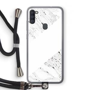 CaseCompany Biggest stripe: Samsung Galaxy A11 Transparant Hoesje met koord