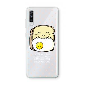CaseCompany Sleep All Day: Samsung Galaxy A70 Transparant Hoesje