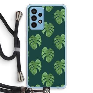 CaseCompany Monstera leaves: Samsung Galaxy A52 Transparant Hoesje met koord
