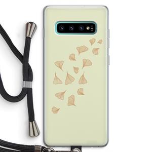 CaseCompany Falling Leaves: Samsung Galaxy S10 Plus Transparant Hoesje met koord