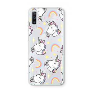 CaseCompany Rainbow Unicorn: Samsung Galaxy A70 Transparant Hoesje