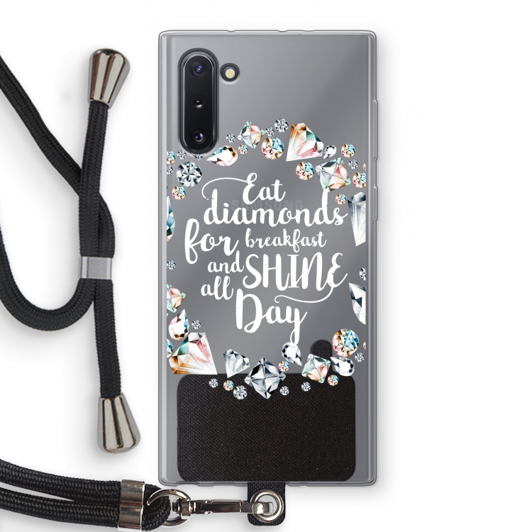 CaseCompany Diamonds: Samsung Galaxy Note 10 Transparant Hoesje met koord