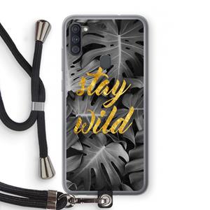 CaseCompany Stay wild: Samsung Galaxy A11 Transparant Hoesje met koord