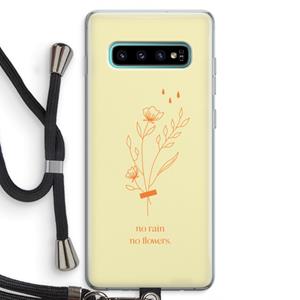 CaseCompany No rain no flowers: Samsung Galaxy S10 Plus Transparant Hoesje met koord