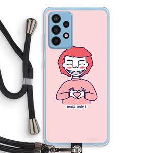 CaseCompany Hartje: Samsung Galaxy A52 Transparant Hoesje met koord