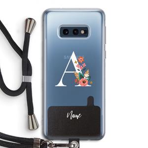 CaseCompany Pink Bouquet: Samsung Galaxy S10e Transparant Hoesje met koord