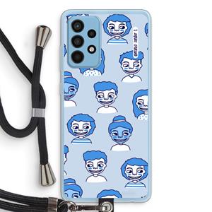 CaseCompany Gezichtjes: Samsung Galaxy A52 Transparant Hoesje met koord