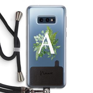 CaseCompany Green Brush: Samsung Galaxy S10e Transparant Hoesje met koord