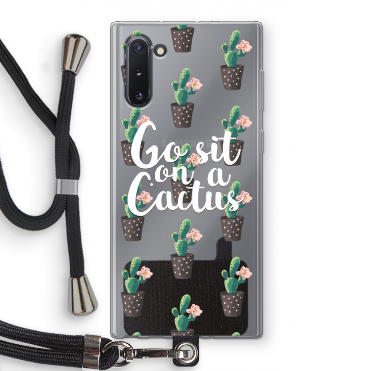CaseCompany Cactus quote: Samsung Galaxy Note 10 Transparant Hoesje met koord