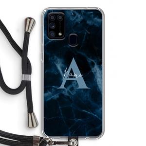 CaseCompany Midnight Marble: Samsung Galaxy M31 Transparant Hoesje met koord