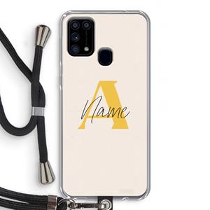 CaseCompany Amber Script: Samsung Galaxy M31 Transparant Hoesje met koord