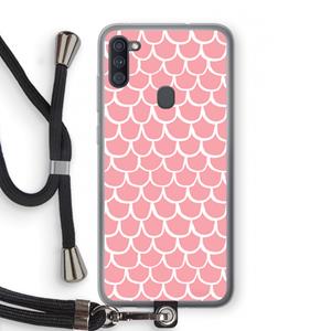 CaseCompany Dakpannetjes: Samsung Galaxy A11 Transparant Hoesje met koord