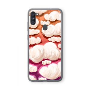 CaseCompany Katoen Wolken: Samsung Galaxy A11 Transparant Hoesje