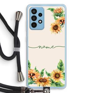 CaseCompany Zonnebloemen: Samsung Galaxy A52 Transparant Hoesje met koord
