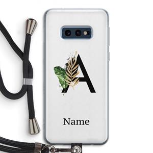 CaseCompany Charcoal Flora: Samsung Galaxy S10e Transparant Hoesje met koord