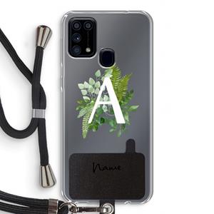 CaseCompany Green Brush: Samsung Galaxy M31 Transparant Hoesje met koord