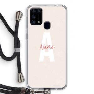 CaseCompany Strawberry Milkshake: Samsung Galaxy M31 Transparant Hoesje met koord