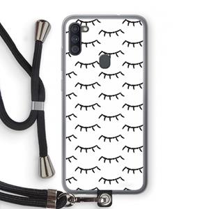 CaseCompany Wimpers: Samsung Galaxy A11 Transparant Hoesje met koord