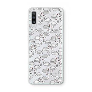 CaseCompany Zwanen: Samsung Galaxy A70 Transparant Hoesje