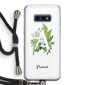 CaseCompany Green Brush: Samsung Galaxy S10e Transparant Hoesje met koord