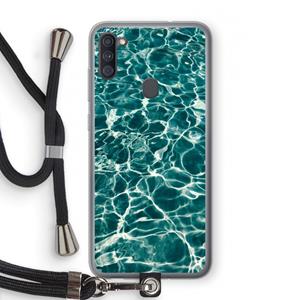 CaseCompany Weerkaatsing water: Samsung Galaxy A11 Transparant Hoesje met koord