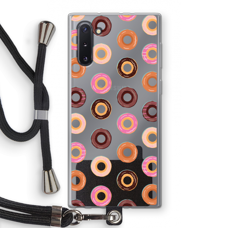 CaseCompany Donuts: Samsung Galaxy Note 10 Transparant Hoesje met koord