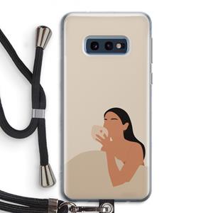 CaseCompany Fresh coffee: Samsung Galaxy S10e Transparant Hoesje met koord