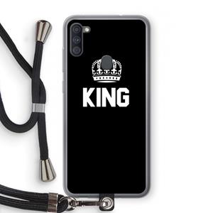 CaseCompany King zwart: Samsung Galaxy A11 Transparant Hoesje met koord