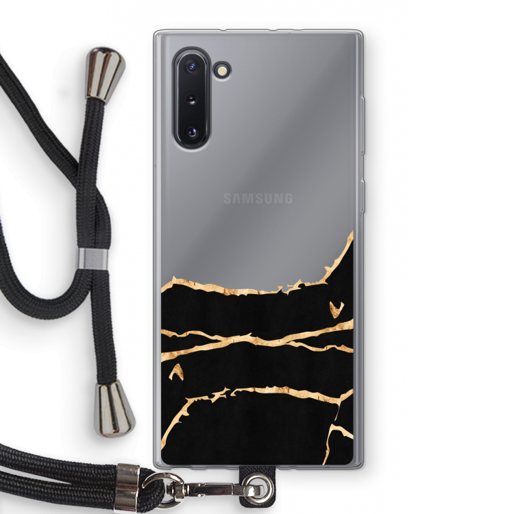 CaseCompany Gouden marmer: Samsung Galaxy Note 10 Transparant Hoesje met koord