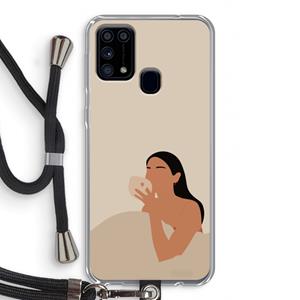 CaseCompany Fresh coffee: Samsung Galaxy M31 Transparant Hoesje met koord
