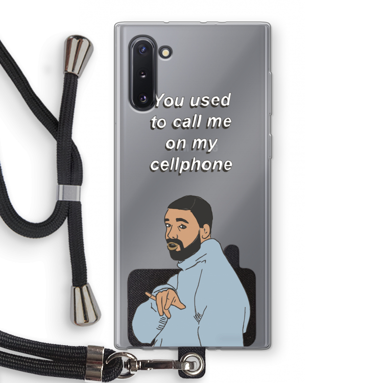 CaseCompany Hotline bling: Samsung Galaxy Note 10 Transparant Hoesje met koord