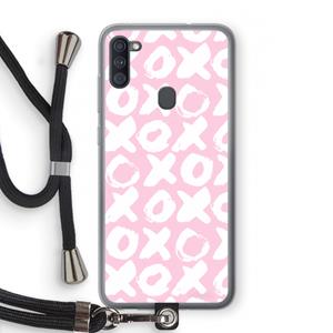 CaseCompany XOXO: Samsung Galaxy A11 Transparant Hoesje met koord