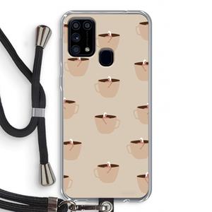CaseCompany Morning coffee: Samsung Galaxy M31 Transparant Hoesje met koord