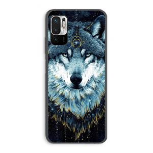 CaseCompany Darkness Wolf: Xiaomi Redmi Note 10 5G Transparant Hoesje