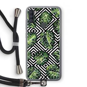 CaseCompany Geometrische jungle: Samsung Galaxy A11 Transparant Hoesje met koord
