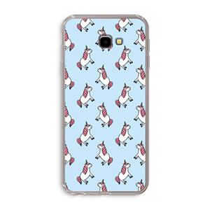 CaseCompany Eenhoorns overal: Samsung Galaxy J4 Plus Transparant Hoesje