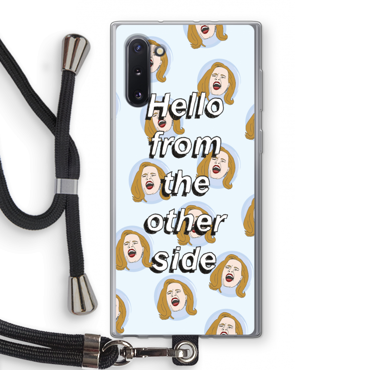 CaseCompany Hello: Samsung Galaxy Note 10 Transparant Hoesje met koord