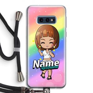 CaseCompany Chibi Maker vrouw: Samsung Galaxy S10e Transparant Hoesje met koord