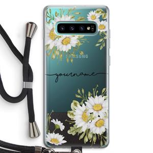 CaseCompany Daisies: Samsung Galaxy S10 Plus Transparant Hoesje met koord