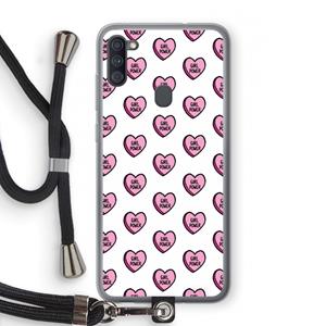 CaseCompany GIRL POWER: Samsung Galaxy A11 Transparant Hoesje met koord