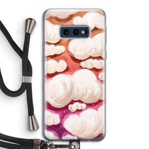 CaseCompany Katoen Wolken: Samsung Galaxy S10e Transparant Hoesje met koord