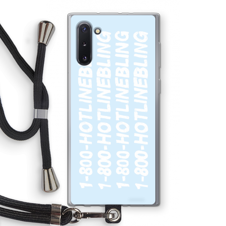 CaseCompany Hotline bling blue: Samsung Galaxy Note 10 Transparant Hoesje met koord