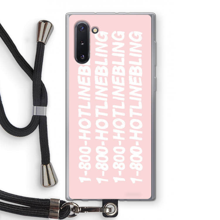 CaseCompany Hotline bling pink: Samsung Galaxy Note 10 Transparant Hoesje met koord