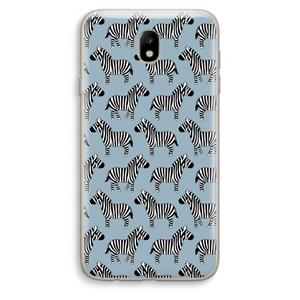 CaseCompany Zebra: Samsung Galaxy J7 (2017) Transparant Hoesje