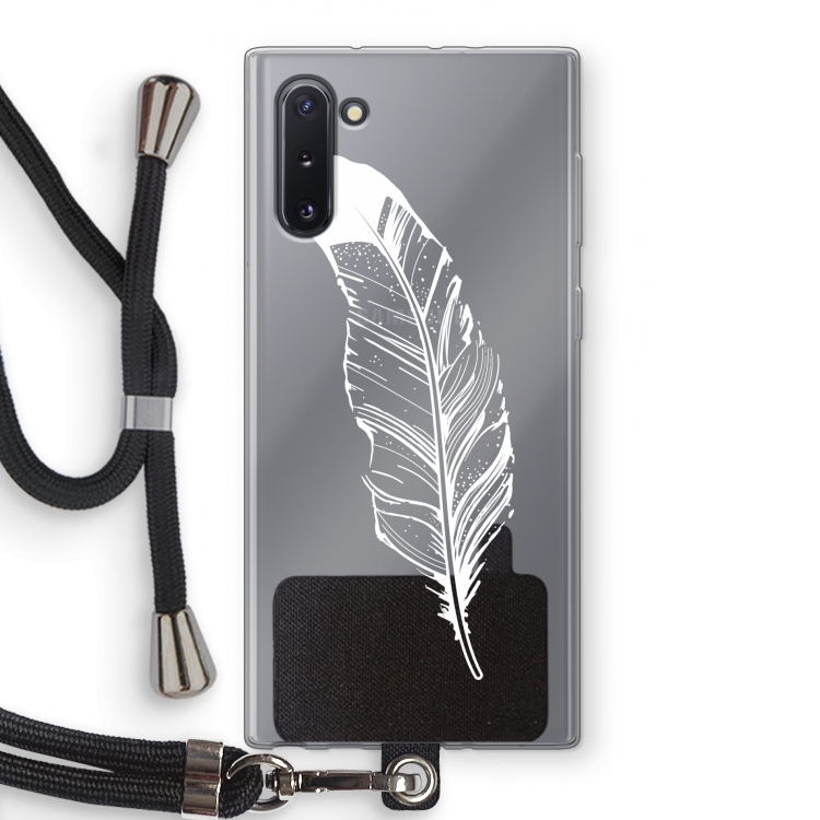 CaseCompany Pluim: Samsung Galaxy Note 10 Transparant Hoesje met koord