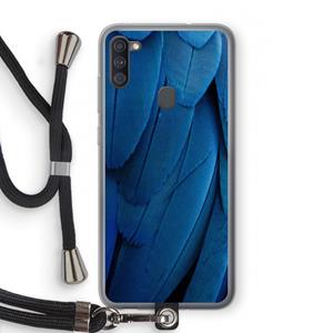 CaseCompany Pauw: Samsung Galaxy A11 Transparant Hoesje met koord