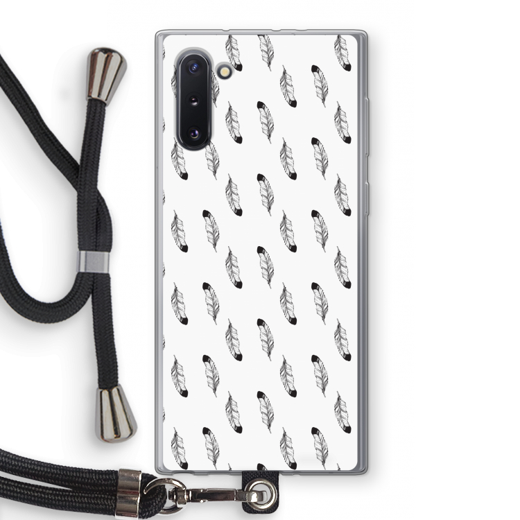 CaseCompany Pluimen: Samsung Galaxy Note 10 Transparant Hoesje met koord