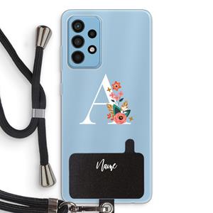 CaseCompany Pink Bouquet: Samsung Galaxy A52 Transparant Hoesje met koord